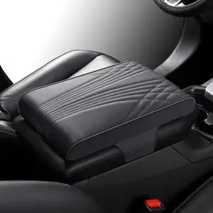 Car Armrest Box Cushion, Memory Foam Comfortable High Elasticity, Center Console Cover,Car Armrest Sest Box Cover Protector, Arm Rest Cushion for SUV/Truck/Vehicle (Black)