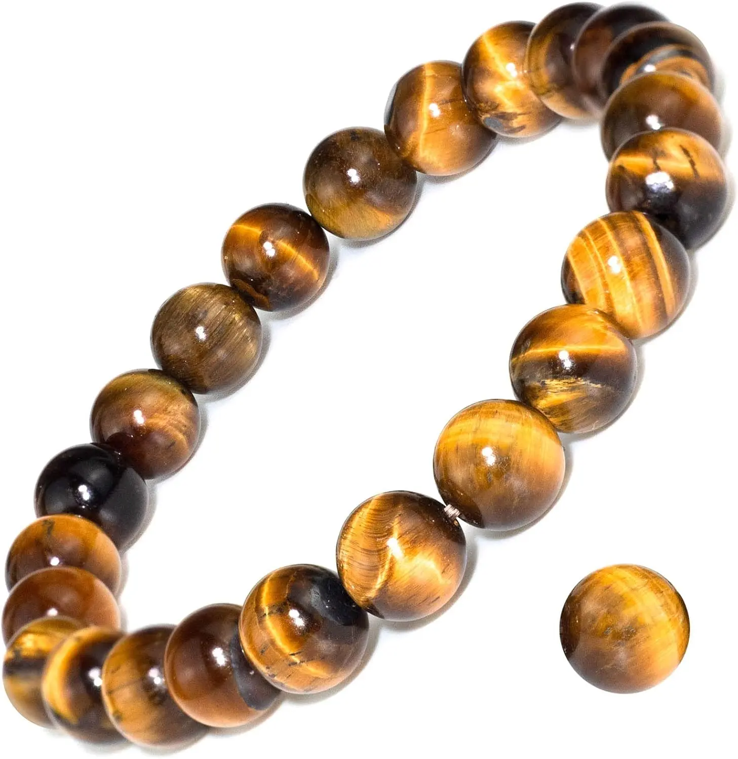Natural Yellow Tiger’s Eye Beaded Bracelet – Ready-Made, Versatile