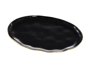 Pampa Bay Eclipse Black & Gold Oval Platter