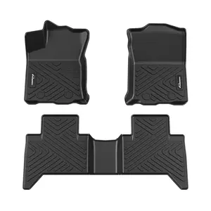 GARVEE Floor Mats for 2018-2023 Toyota Tacoma Double Cab, TPE All Weather Custom Fit Front 1st & 2nd Row Floor Mats Liner