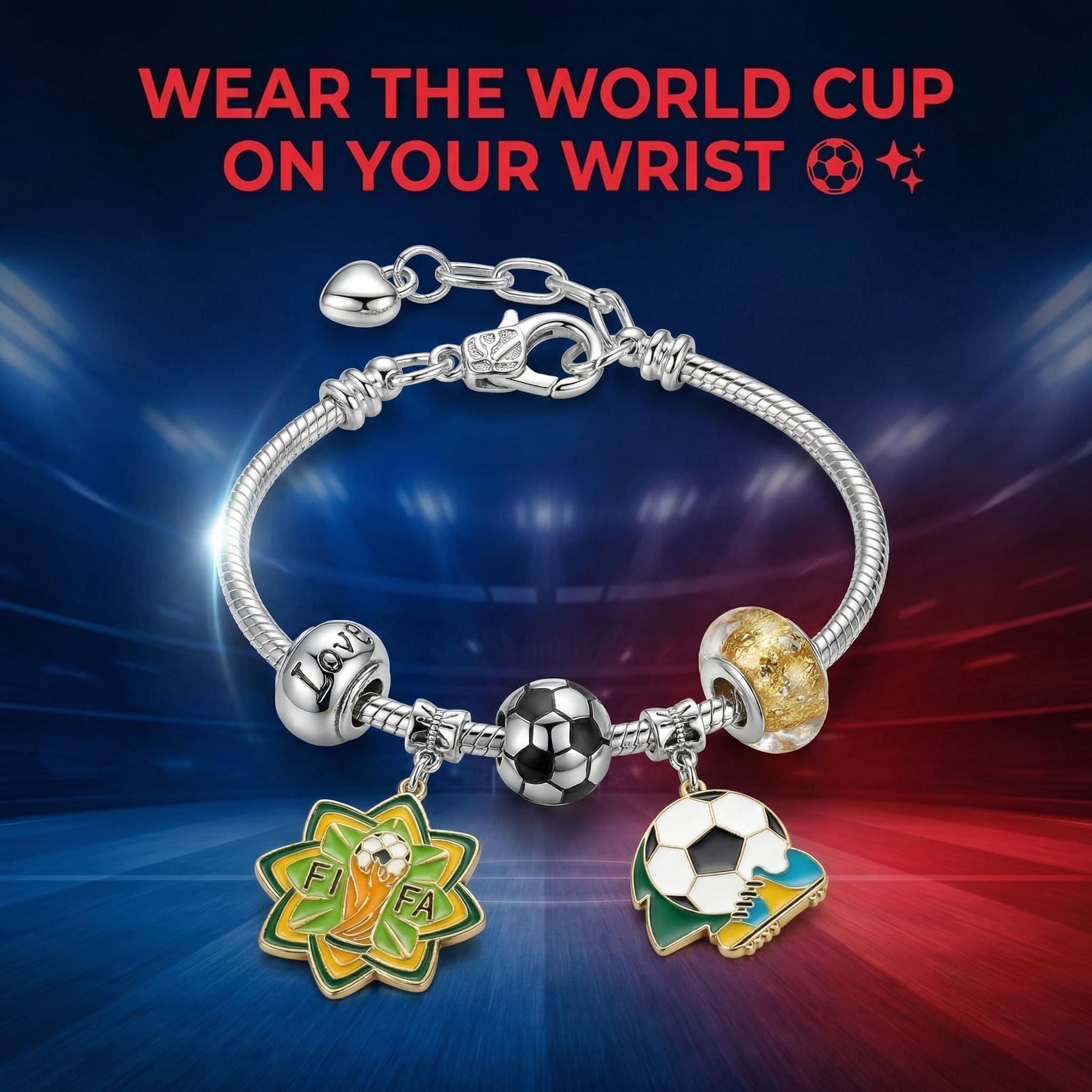 2026 World Cup Soccer Bracelet Unisex Adjustable Lightweight Alloy Gift for Fans World Cup Inspired Design Comfortable All-Day Wear