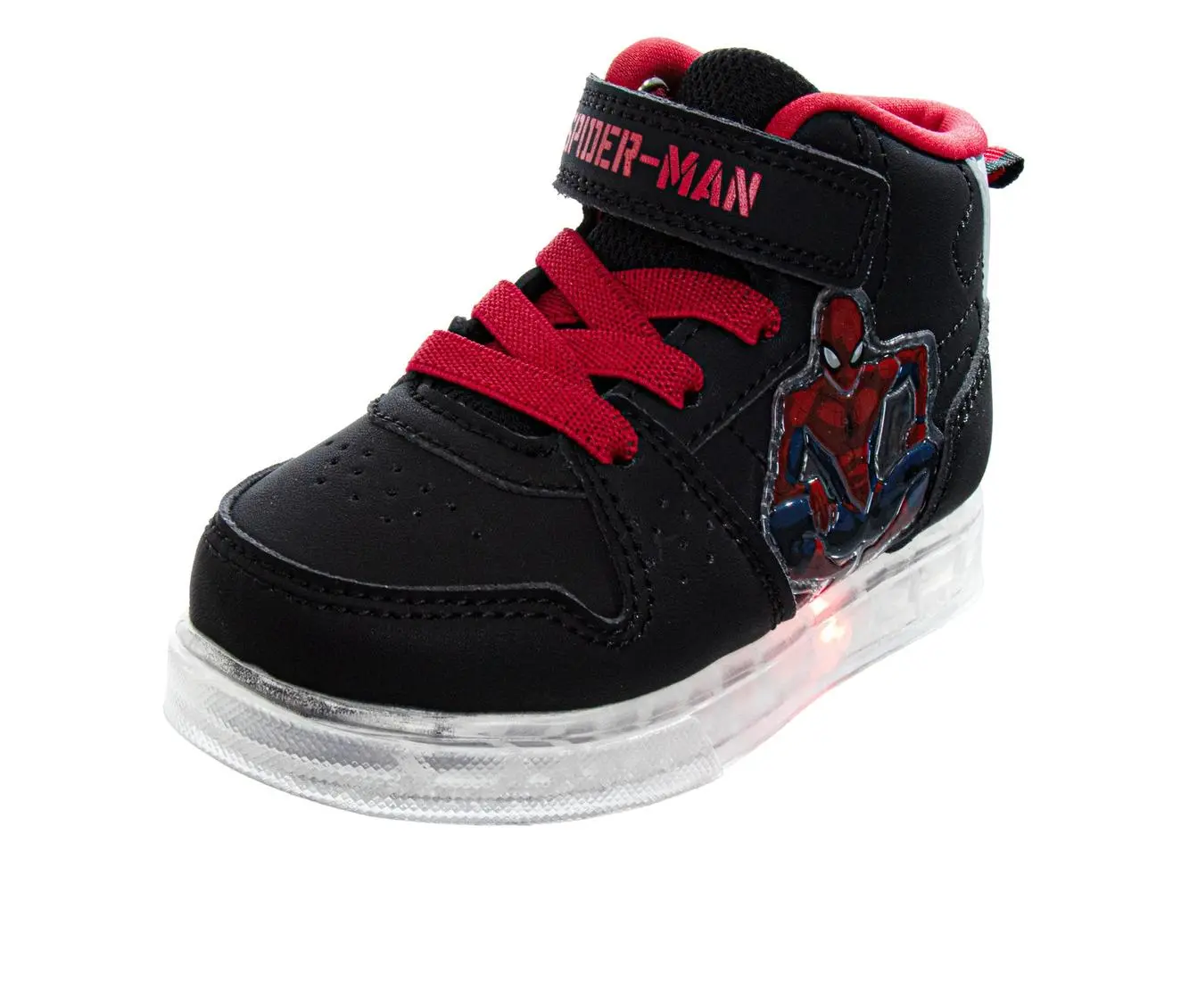 Spider-Man Design Super Hero Sneakers Boys WebSlinger Athletic Running Hook and Loop Durable Tread (Toddler / Little Kid)