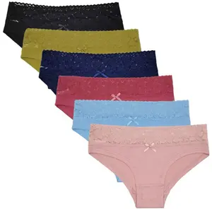 women's soft cotton mid-waist panties 6pcs