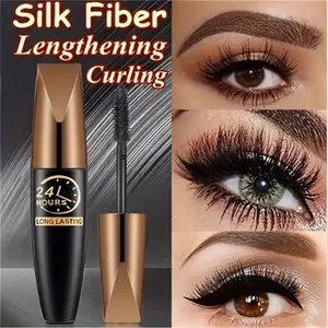 Waterproof Fiber Lash Mascara for Thick, Curly Eyelashes | Long-Lasting Black Formula Voluminous, Smudge-Proof & Clump-Free Makeup Essential Smooth Cosmetic
