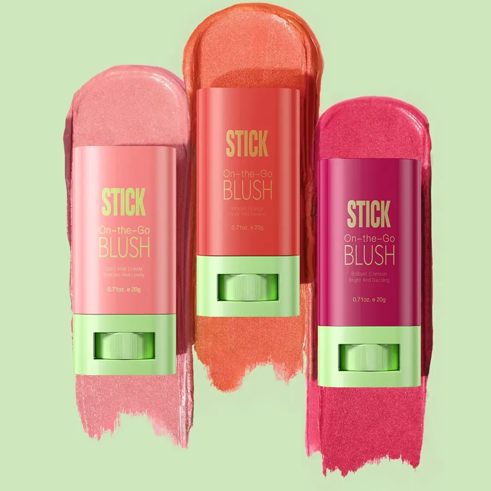 Long-lasting Blush Stick, Lightweight Moisture 1 Box Multifunctional Blush for Lip and Cheek, Eyes, Waterproof Glow Blush Stick, Natural Look Blush for Daily Makeup, Red Rouge Cosmetics, Face Tint Lip Tint, Beauty Products, Blend