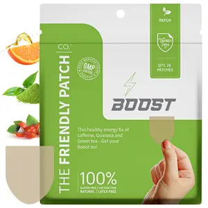 The Friendly Patch Boost Energy Patch - 28 Patches, Natural Ingredients with Caffeine, Guarana Extract & Green Tea, Orange Citrus Fragrance Oil, Jitters Free