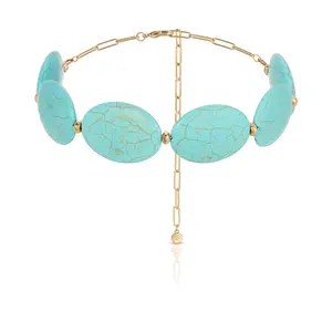 Ettika Oval Turquoise Statement Choker Necklace
