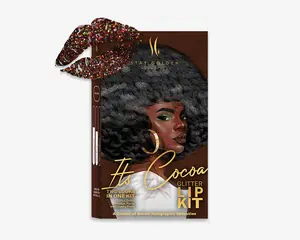 It’s Cocoa Glitter Lip Kit 2.0 | Stay Golden Cosmetics | Brown Holographic | Transfer-Proof, Kiss-Proof, Smudge-Proof | High-Pigmentation, Long-Lasting Matte Glitter Lipstick | Bold Glam Baddie Lip Gloss Kit | Perfect for Parties and Night Out