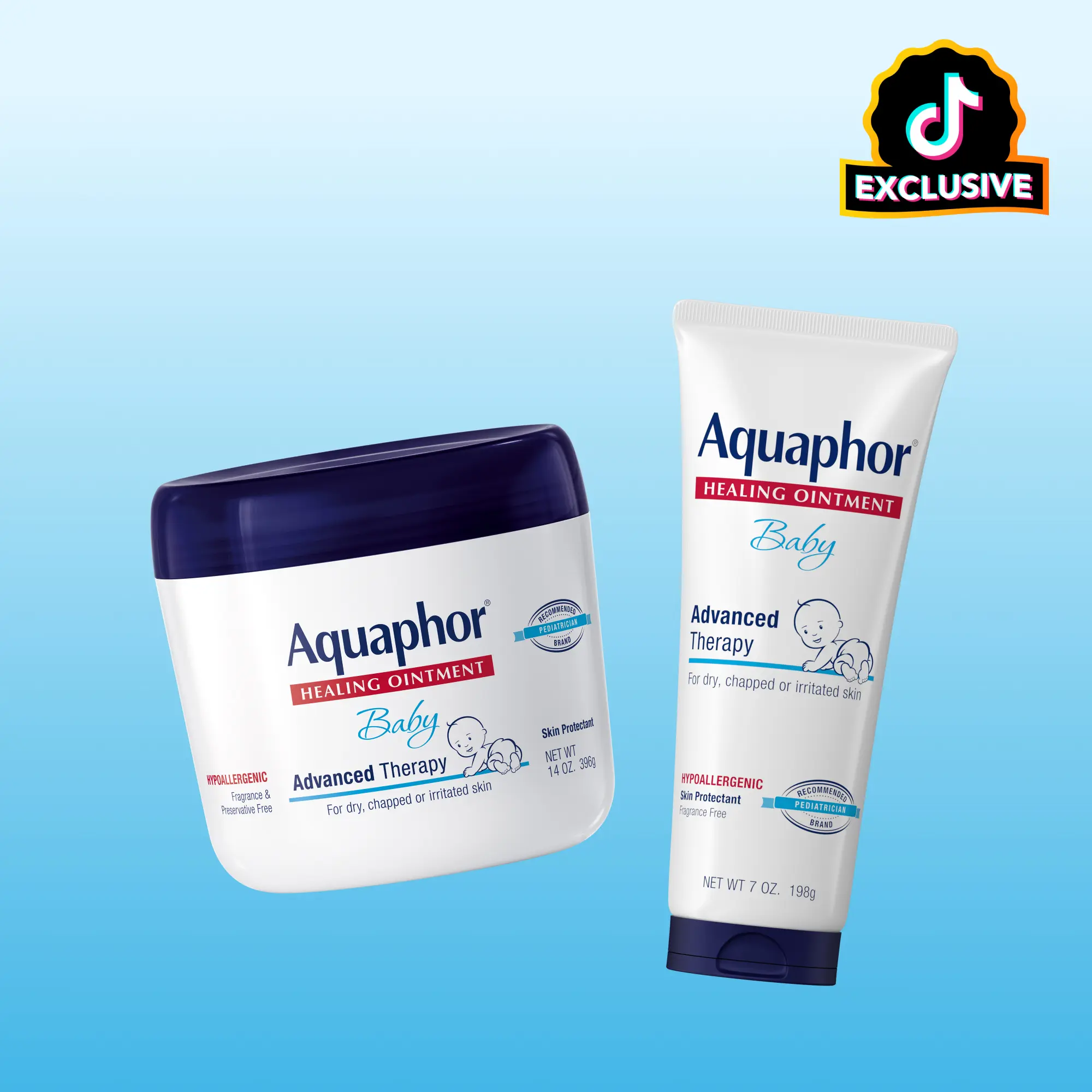 Baby Care Bundle: Aquaphor Baby Healing Ointment Advanced Therapy Skin Protectant, Dry Skin and Diaper Rash Ointment, 14 Oz Jar and Aquaphor Baby Healing Ointment Advanced Therapy Skin Protectant, Dry Skin and Diaper Rash Ointment, 7 Oz Tube