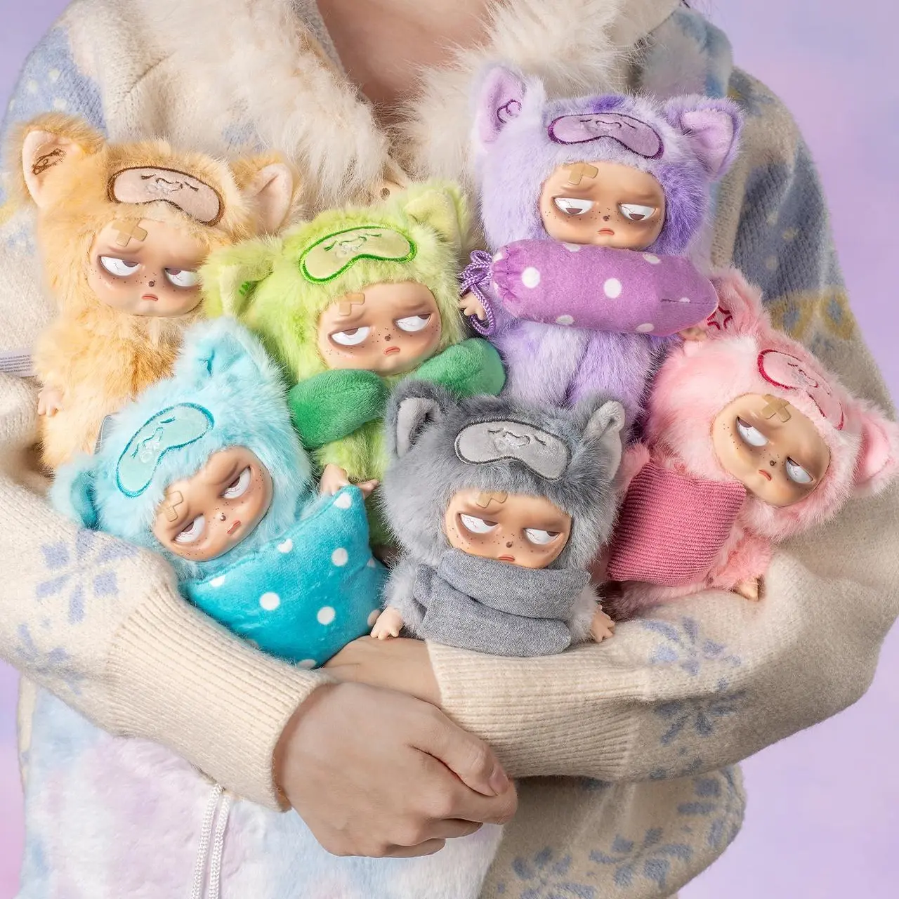 grumpipi-sleepless-dreamland - Plush Blind Box，Bunny Plush Dolls，Soft Furry Collectibles，Backpack or clothing decoration，Stuffed Animal Keychain