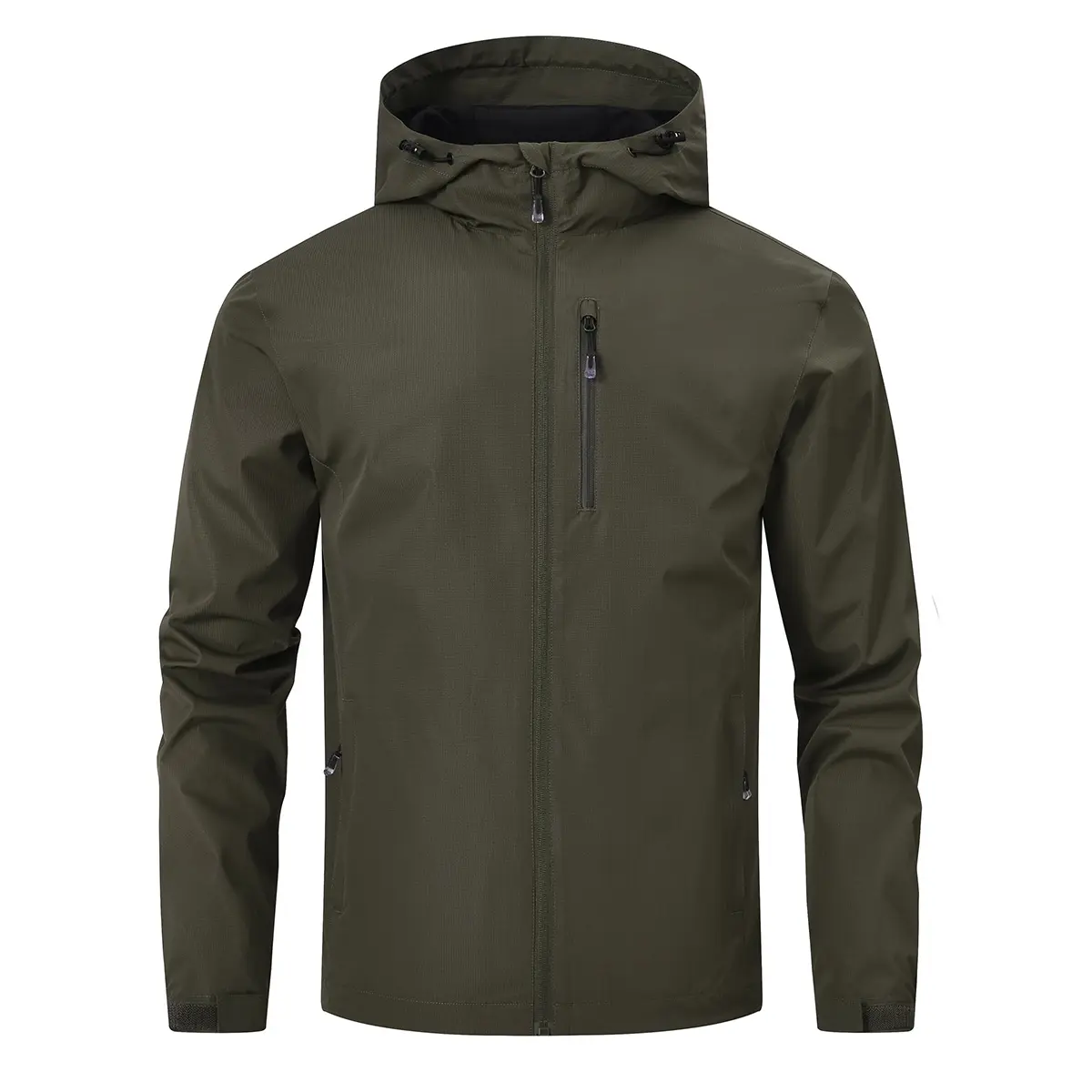 Men's Waterproof Windproof Coat, Lightweight Packable Hooded Rain Jacket for Outdoor Commute, Hiking, Camping, Cycling & Running