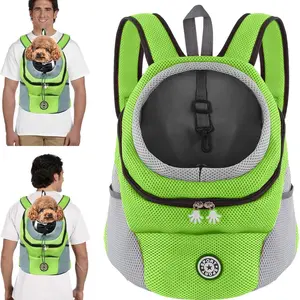 Breathable pet sports backpack with adjustable shoulder straps, secure zippers, and ventilation mesh - Durable nylon travel bag, lightweight travel backpack suitable for small dogs and cats, ideal for outdoor adventures in spring, summer, and fall