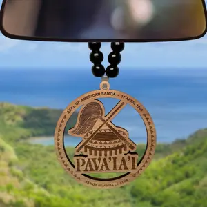 American Samoa Pava’ia’i Ornament - 1/4 Inch Thick Wood Cherry Hickory Mahogany Unfinished 4-5 Inches Long Side Stylish Accessory