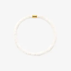 White Seascape Stretch Bracelet