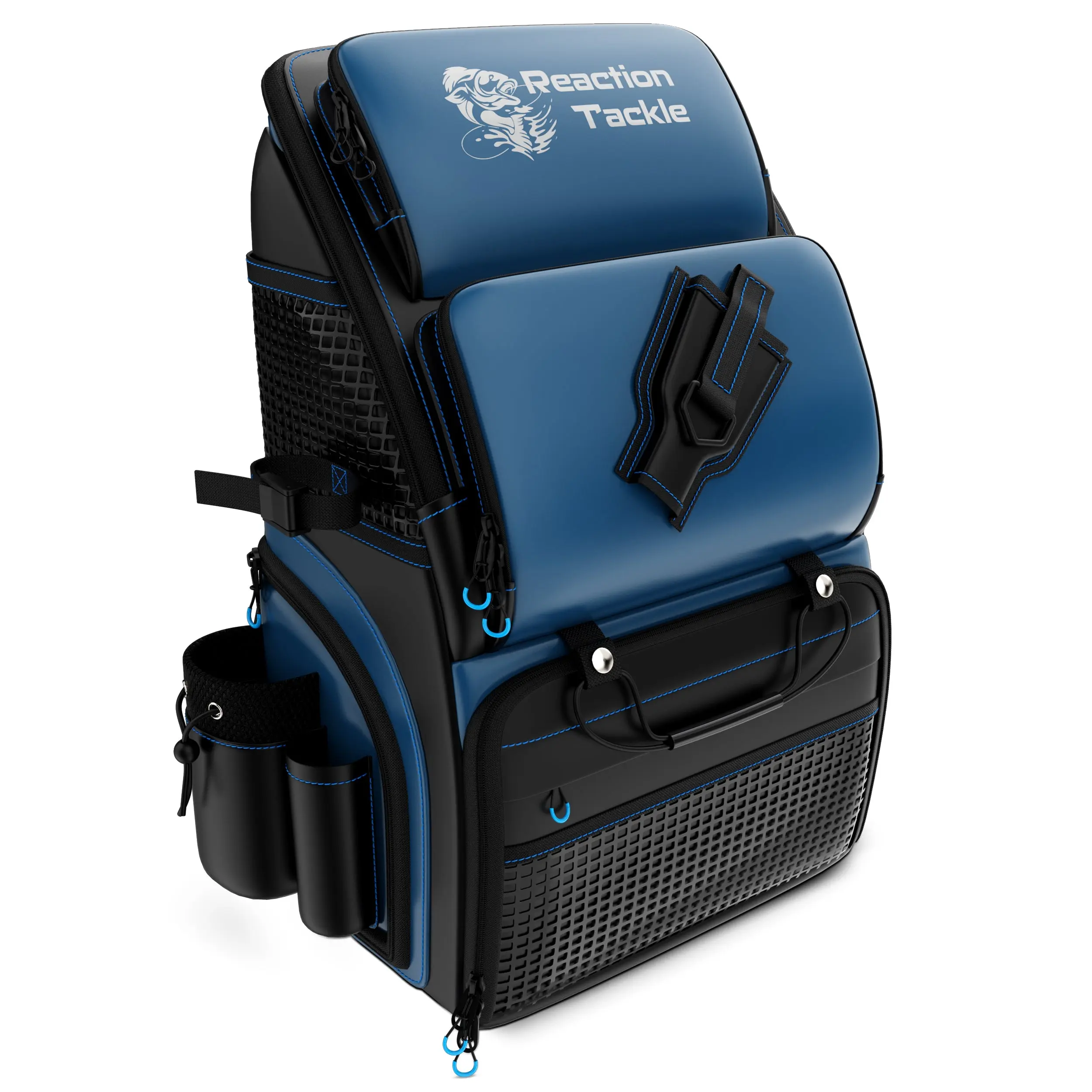 Reaction Tackle Fishing Backpack - Saltwater Resistant 1000D PVC Tackle Bag (Hands-Free Storage)