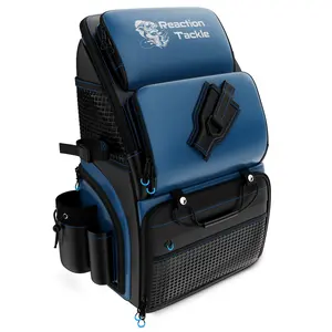 Reaction Tackle Fishing Backpack - Saltwater Resistant 1000D PVC Tackle Bag (Hands-Free Storage)