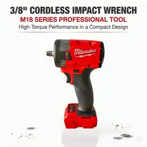 Milwaukee M12 3/8"  Impact Wrench, 300 Nm Nut-Busting Torque, 4-Mode Drive Control, 56 mm Low-Profile Head, For Brake And Suspension Work In Tight Spaces,Compact  Multi-Tool