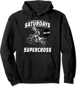 Vintage Saturdays Are For Supercross MX Racing Dirt Bike Pullover Hoodie - Taylorde Shop 79B0CTYPVQRR