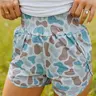 Hotapei Multicolor Camo Print Pleated High Waist Sportswear Shorts, Casual Fitness Shorts, Casual Summer Wear, Comfortable & Stylish Design, Athleisure Casual Sporty Athletic Shorts