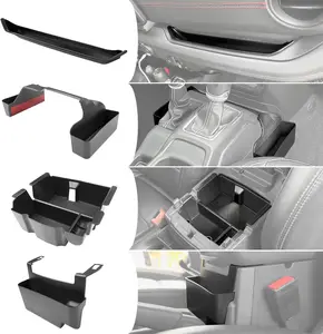 4PCS Upgraded Center Console Organizer for Jeep Wrangler JL JLU 4xe 2018-2025 & Gladiator JT 2020 2021 2022-2025 Accessories Gear Shift Side Tray Hanging Armrest Storage Box (Not for JK/JKU)