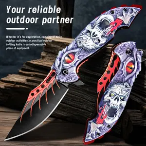 High-carbon steel knife With a 3D printed textured handle - Stainless steel folding EDC (Everyday Carry) tool. It can serve as both a kitchen knife and a meat cleaver, and it is ergonomic.Gifts under 20 yuan Gifts for men.fathersdaygifts