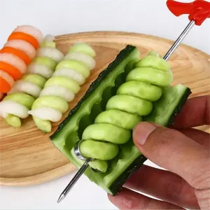 1pc Vegetables Spiral Knife Carving Tool Potato Carrot Cucumber Salad Chopper Manual Spiral Screw Slicer Cutter