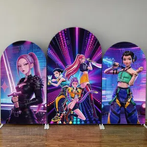 15-day Delivery Cyber Girl Group Arch Backdrop Cover Birthday Party Decoration Cool Stage Girl Photography
