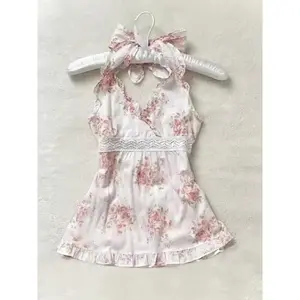 Japanese Sweet Lace Flower Print Hang Neck Tops Women New Design Sexy Style Sleeveless Suspender Harajuku Fashion Slim Clothing