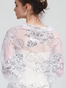 Embroidered Floral Scarf, Handmade Party Shawl, Fairy Style Festival Wrap, Elegant Skirt Accessory, Beautiful Sequined Gift Scarf