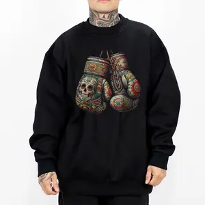 Mexican Vintage Style Boxing Chicano Clothing Mexican Clothes Chicano Style Art Graphic Tee for Men & Women Gangster Clothes Lowrider Art Cholo Outfit MXC00 Unisex Hoodie Loose Fit Medium Fabric Oversized Shirt
