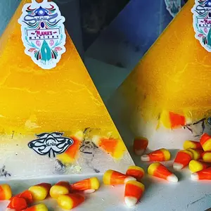 Candy Corn Crystal Pyramid Candle Gift Birthday