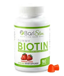 BariSlim Biotin Gummies - Strawberry Flavored, Gluten Free, 90 Easy-to-Digest Fruit Chews