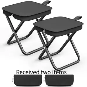 Camping Chair Set of 2, Portable 10.6 Inch Folding Chairs with Carry Bag, Camping Gear, Camping Equipment, Ideal for Picnics Hiking Fishing, Supports Up to 220 Lbs