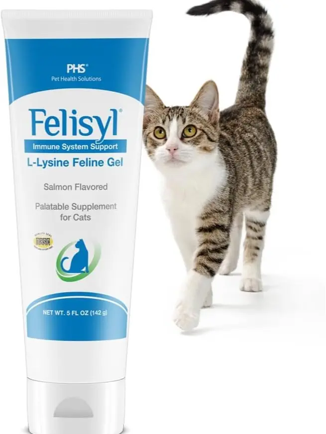 Felisyl L-Lysine Gel for Cats (5oz) – Supports Immune, Respiratory, and Eye Health. Eases Sneezing, Runny Nose, and Watery Eyes. Tasty Salmon Flavor - Made in The USA
