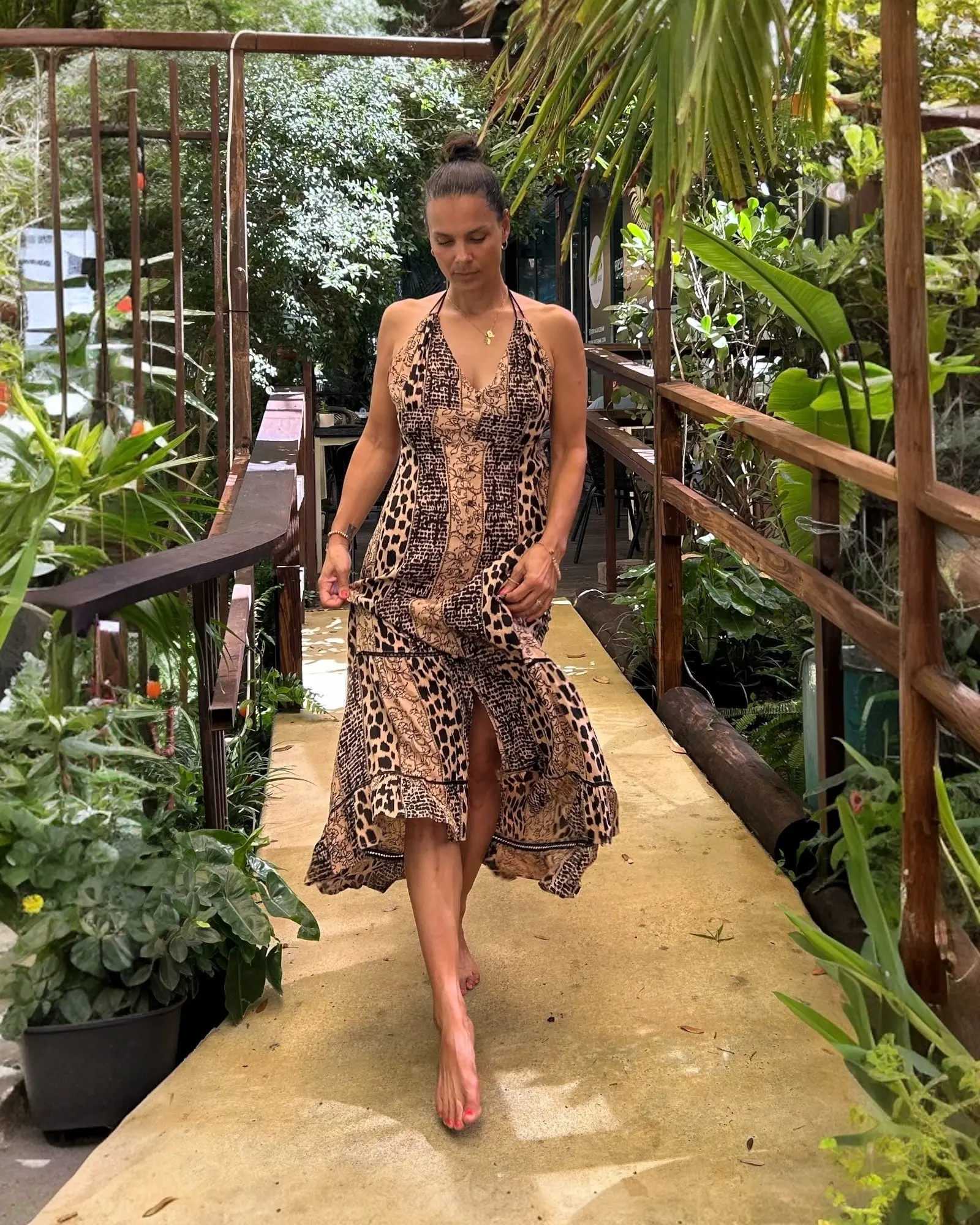 #2030 Black Brown Safari Look Dress | Shizera Beauty Casual Summer