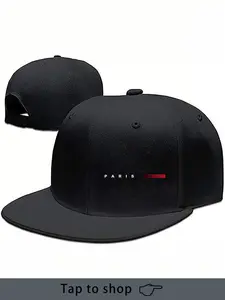 Punk Style Hip Hop Baseball Cap, Paris Trend Print Streetwear Hat, Adjustable Size, Fitted Woven Fabric, All Seasons Wear