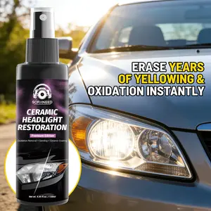 Headlight Restoration Kit – Car Headlight Cleaner & Polishing Solution – Removes Oxidation & Yellowing – Auto Lens Repair Kit