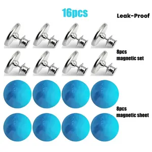 16pcs Magnetic Curtain Clips | Iron Shower Curtain Side Clips, Leak-Proof Light Clips, Keep Curtain Liner Closed to The Wall, Windproof Stop Protect Splash Clips for All Tubs, Outdoor Curtain Magnets for Drapes Shower Curtains Seam Closure Walls