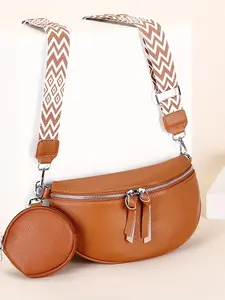 Women's Fashionable Fanny Pack, Casual Versatile Zipper Sling Bag for Daily Used, Trendy All-match Commuter Bag