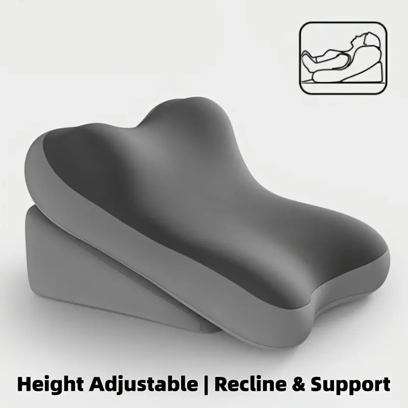 Memory Foam Bed Wedge Pillow, Adjustable Back & Neck Support Cushion, Multi-Functional Lumbar Pillow with Non-Slip Base