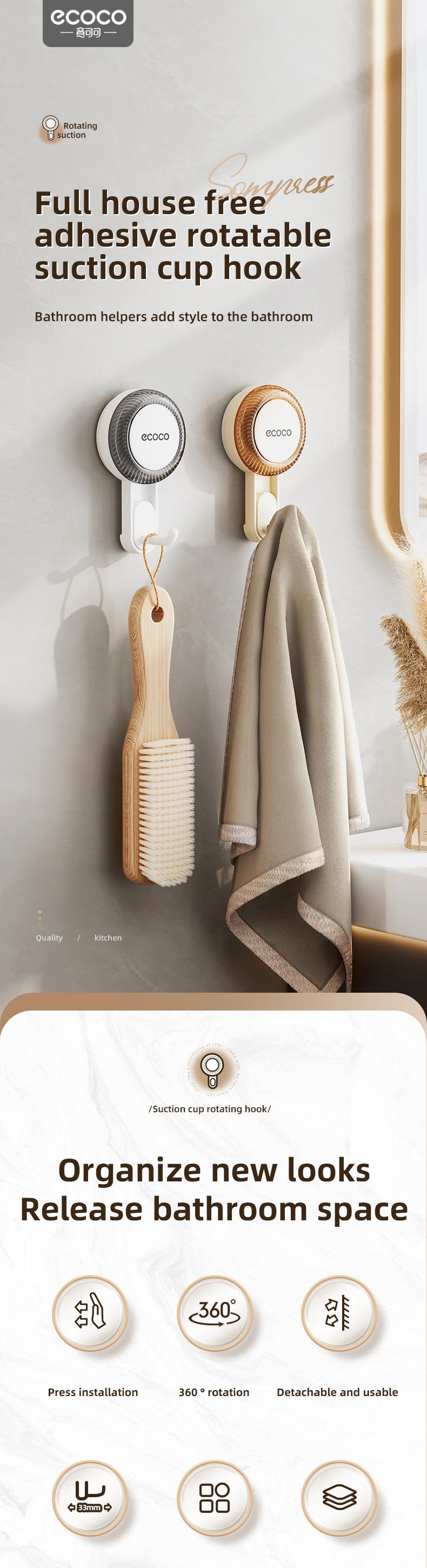 RENEMOS Heavy Duty Suction Cup Hooks - Ultra-Strong Vacuum Power Hanger - Waterproof & Rustproof Utility Hook - Damage-Free, No-Drill & Reusable - Long-Lasting Organization for Shower & Kitchen