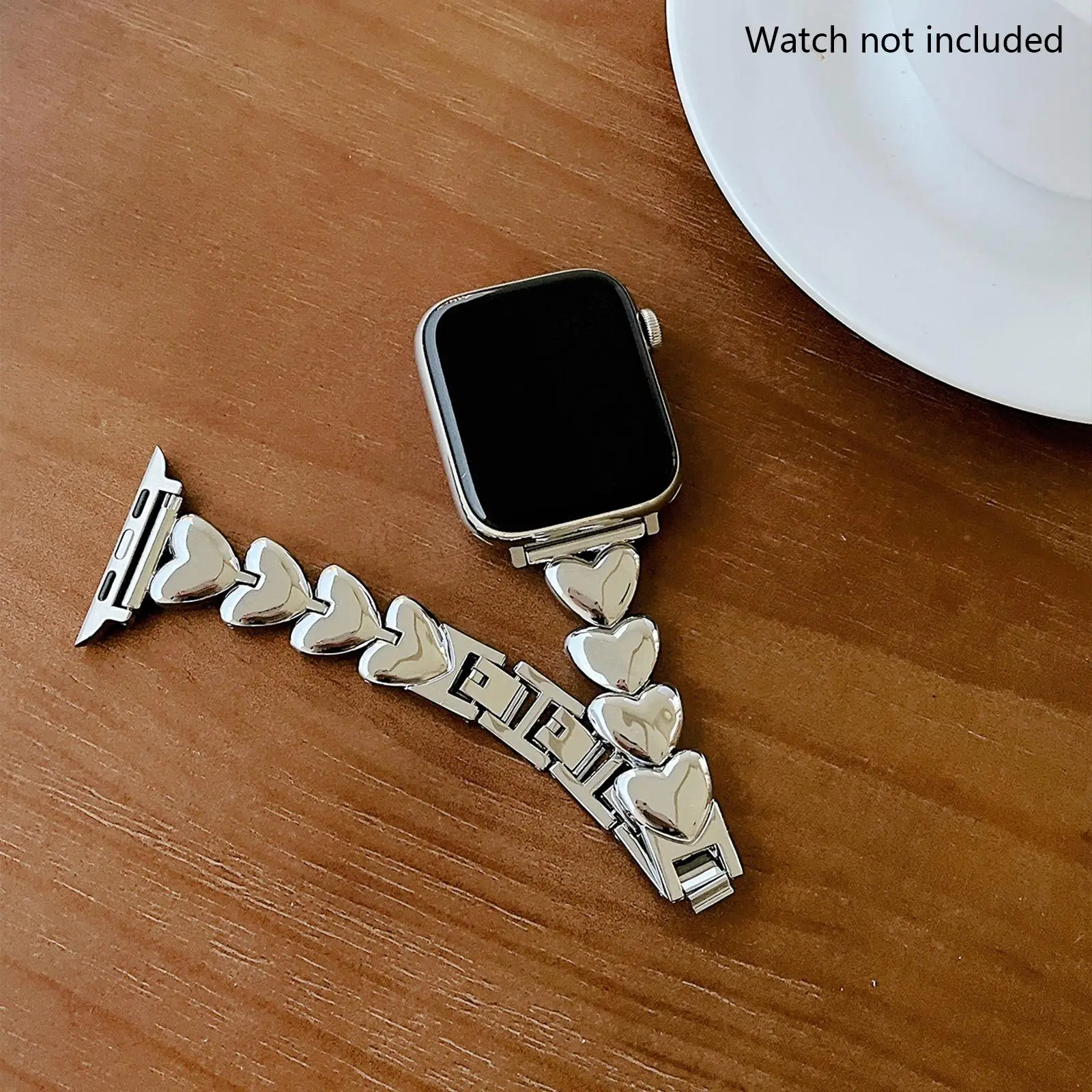 Heart Shaped Watch Band (Band Only), Fashionable Watch Band for iWatch, Wearable Accessories Compatible with iWatch Series 9/8/7/6/5/4/3/2/1/SE, Teena