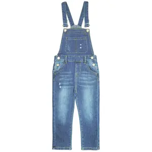 12M-9T Little Boys Slim Fit Kids Jeans, Ripped Big Bib Pocket Fashion Denim Overalls