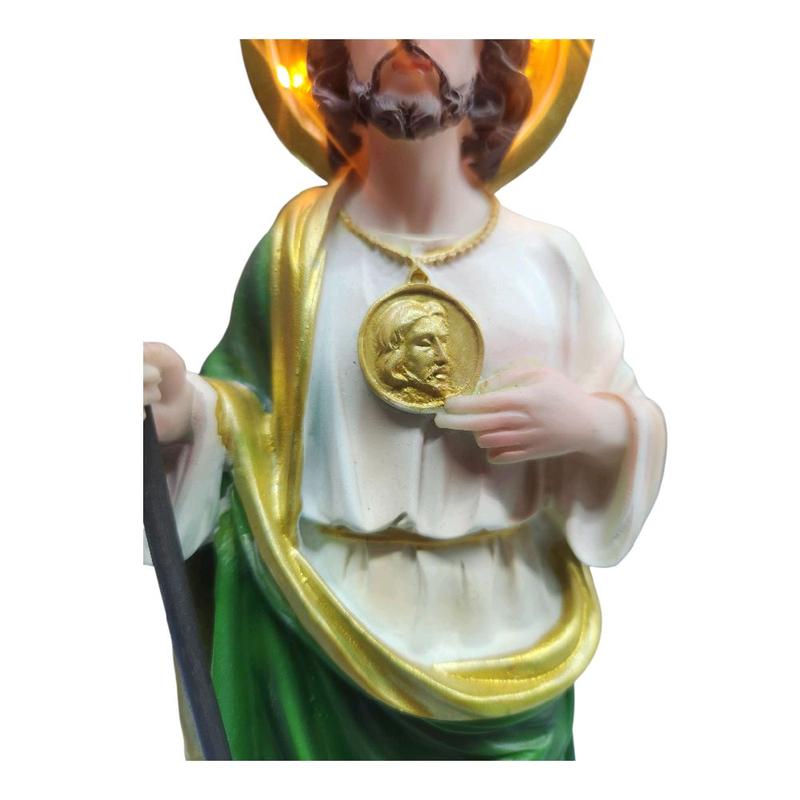 San Judas 12" With Light up Halo Estatua - Detailed Figure Saint Jude TadeoBrand New St Jude. Religious Decor