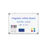 Magnetic Whiteboard/Dry Erase Board, 18 x 12 Inch, Includes 4 Magnets, 4 Markers, 1 Eraser, and 1 Detachable Pen Tray - Perfect for Office, School, and Home