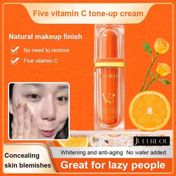 5-in-1 Vitamin C Cream - Skincare-Makeup Hybrid, Dark Spot Fading, Radiant Glow Boost (Concealer-Foundation Alternative for Beauty & Personal Care) Moisturizers