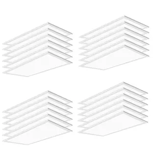 SEURON 24-Pack 2x4 LED Flat Panel Light 2Ft x 4 Ft 55W 7800 Lumens 5000K White 0-10V Dimmable Recessed Edge-Lit Fixture for Office Shop ETL Listed Super Bright Energy Saving
