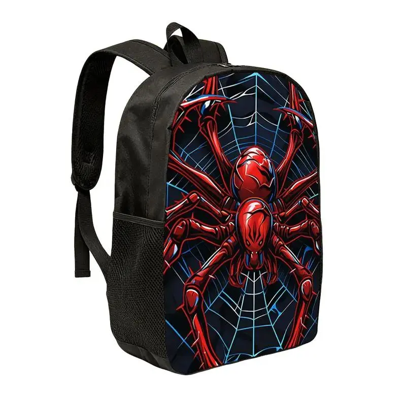 Casual Printed Versatile Backpack for Boys - 600D Oxford Spider Web Graffiti Art Youth Daypack, Large Capacity Lightweight with Mesh Back Padding for School, Travel