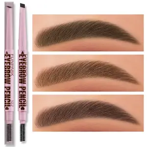 2 in1 Eyebrow pencil professional Cosmetics makeup for women 5 Colors Waterproof Eyebrow Tattoo brush Long Lasting eyebrow pen