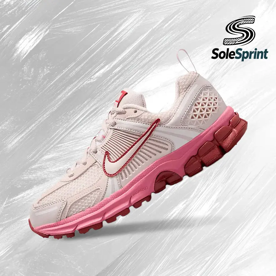 NIKE Kids' Vomero 5 (GS) Vintage Athletic Sneakers - Shock-Absorbing Comfort, Silt Red Peony, HF6998-601, for Back-to-School & Gym